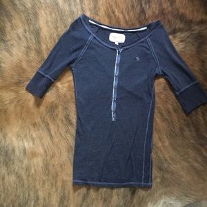 Abercrombie and Fitch blue half sleeve